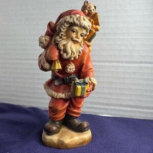 Santa Claus Hand Carved Wooden Figurine Possibly German Vintage